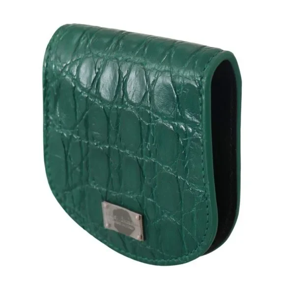 Dolce & Gabbana Green Exotic Skins Condom Case Holder Wallet
